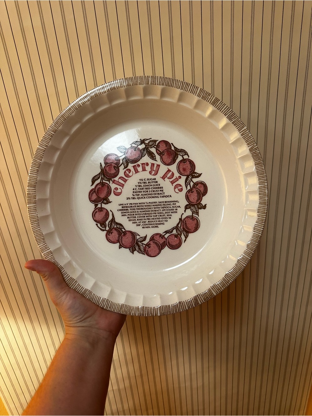Vintage 1983 Royal China Jeannette Country Harvest Cherry Pie Plate